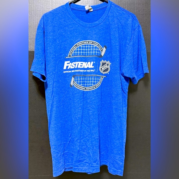 🏜️NHL Blue Fastenal All Hockey Team Logo’s T-shirt - Picture 1 of 8